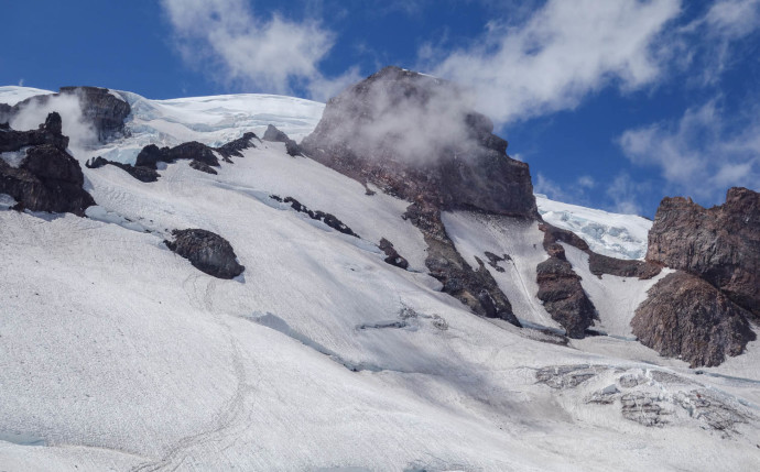 The upper mountain, from Camp Muir