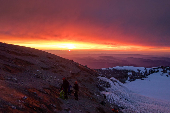 Awesome sunrise, and the summit to ourselves.