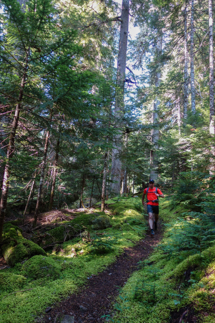 Running along the Chilliwack River Trail. 