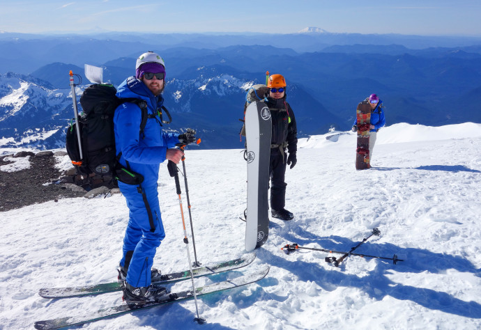 Our group before skiing down.