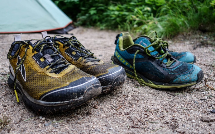 Tools of the trade. Not a bad way to break in new pairs of Scotts and Altras. 