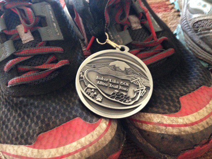 Shoes and a medal. 