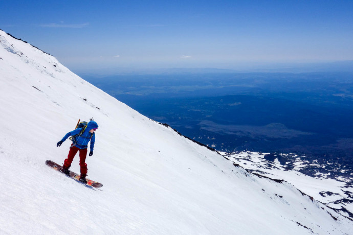 Katy on the SW Chutes. Can't wait to repeat this line. 