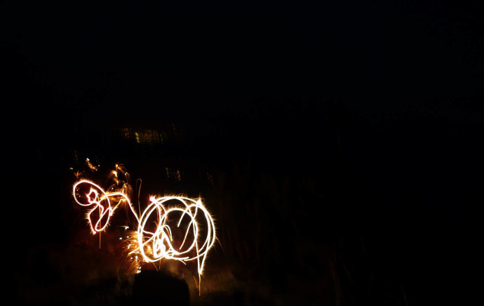 Sparklers on Mt Adams. It was 4th of July, afterall!