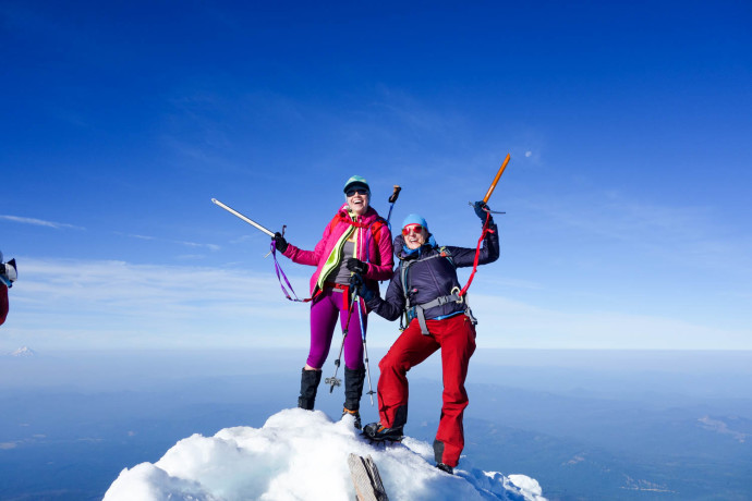 The first two people on the summit! Summit ladies for the win. 