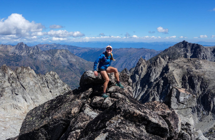 Relieved to be on top of the sketchy un-named mini-peak. 