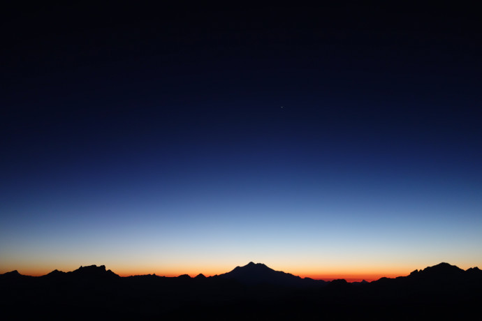 Glacier Peak (center) at sunset