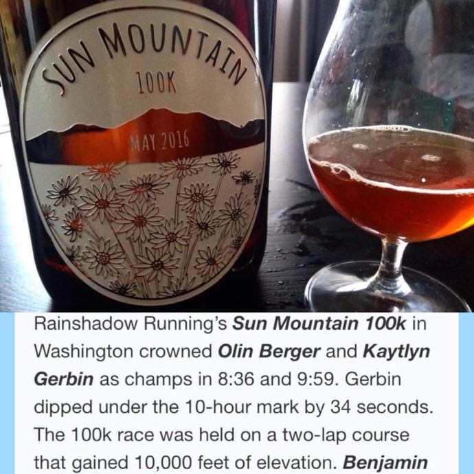 Growler, celebratory beer, and a mention by iRunFar!